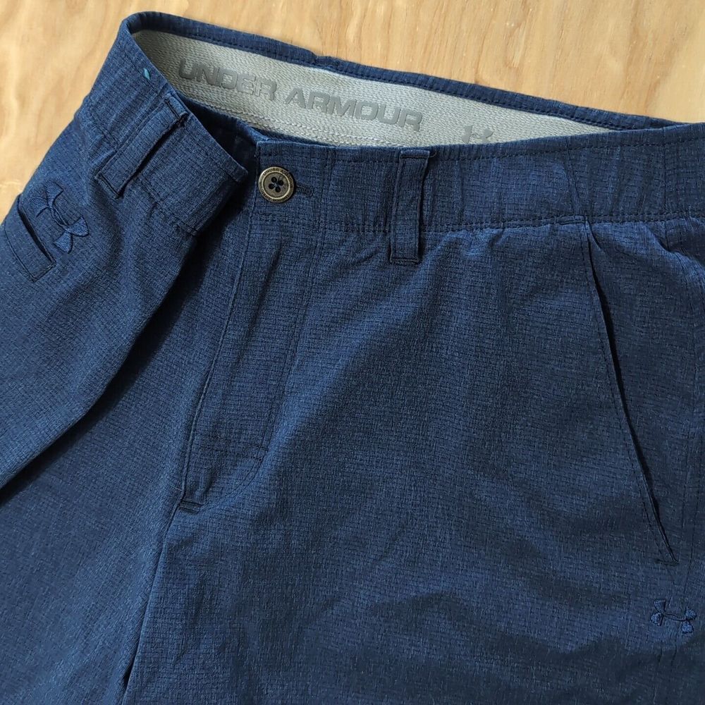 Under Armour Golf Shorts Men 34 Match Play Loose 10"‎ Blue Stretch HeatGear